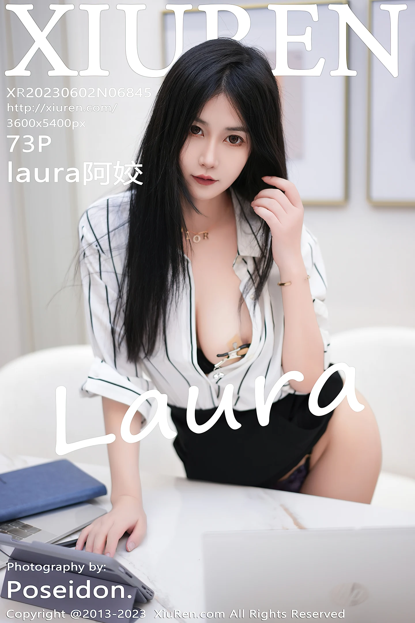 [XiuRen秀人网]No.6845_模特laura阿姣性感白T配黑色短裙半脱露豪乳遮点惹火诱惑写真73P-秀人网 - XiuRen.Xyz